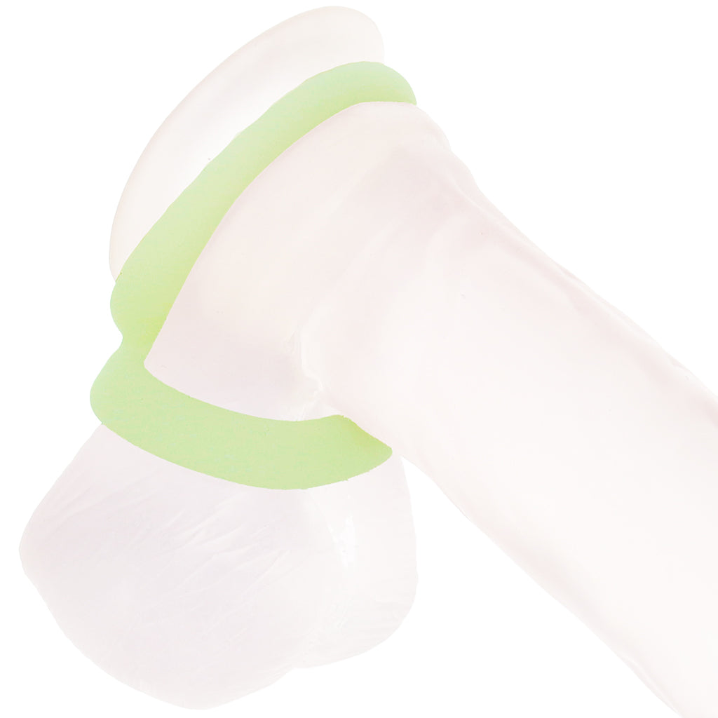 Alpha Ring Liquid Silicone Snug Tugger in Glow-in-the-Dark Cock Rings