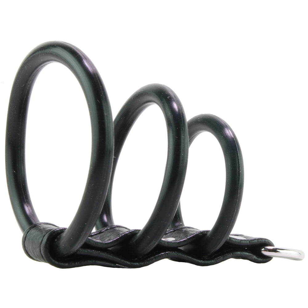 Blue Line 3 Ring Silicone Gates of Hell with Leash Lead Bondage and Fetish > Cock and Ball Devices