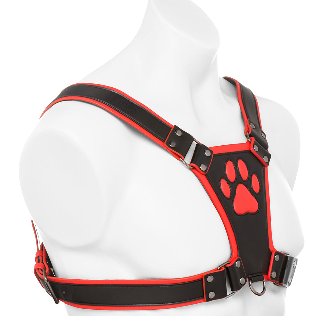 Master Series Alpha Pup Bulldog Harness in Red Bondage and Fetish > Men's Bondage Wear