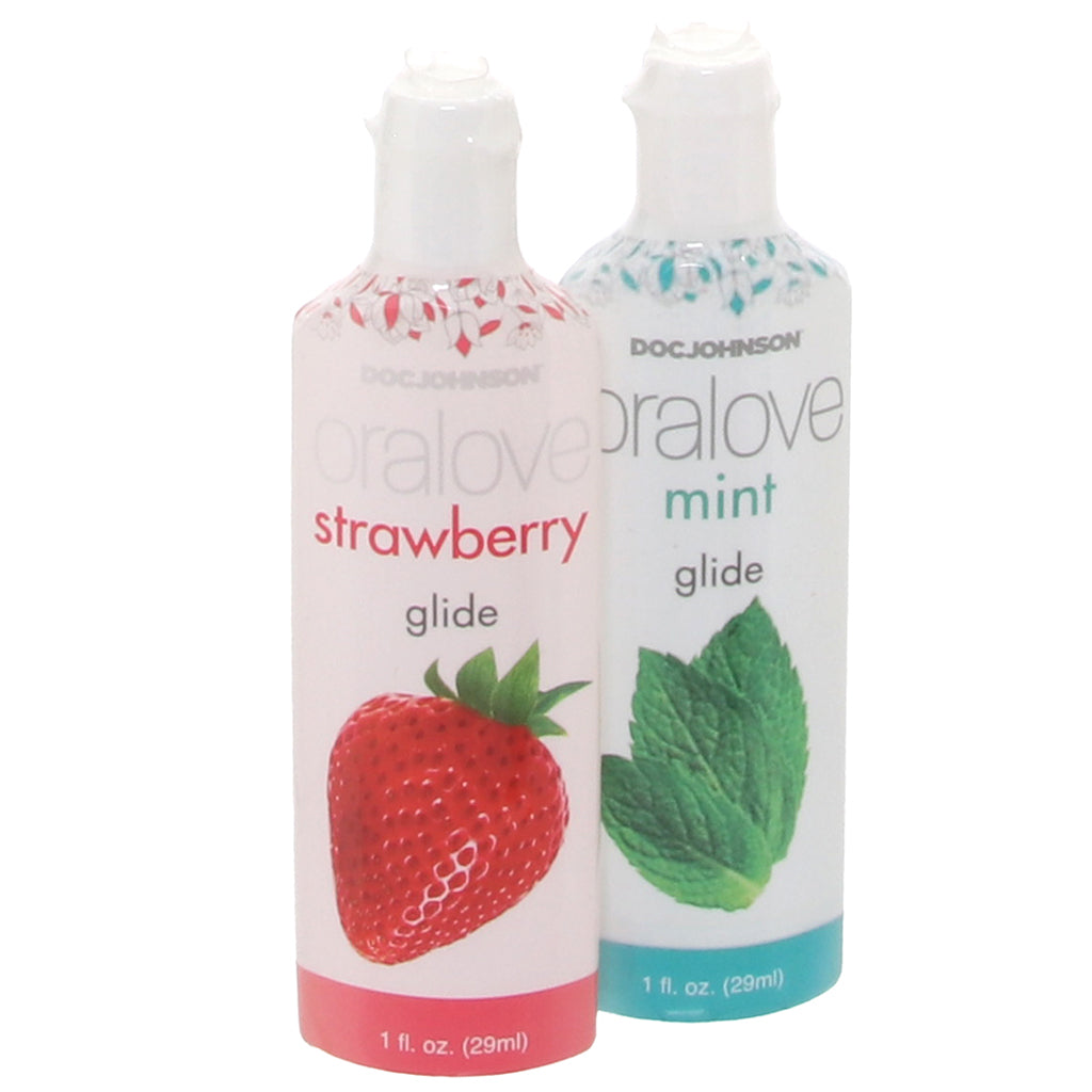Oralove Delicious Duo Lickable Lubes in Strawberry & Mint Lubes and Lotions > Flavored Sex Lubes
