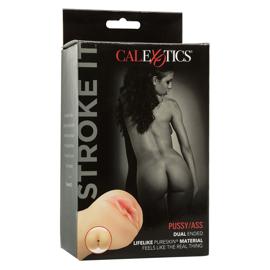 Stroke It Dual Pussy & Ass Stroker in Ivory Male Masturbators > Pocket Strokers