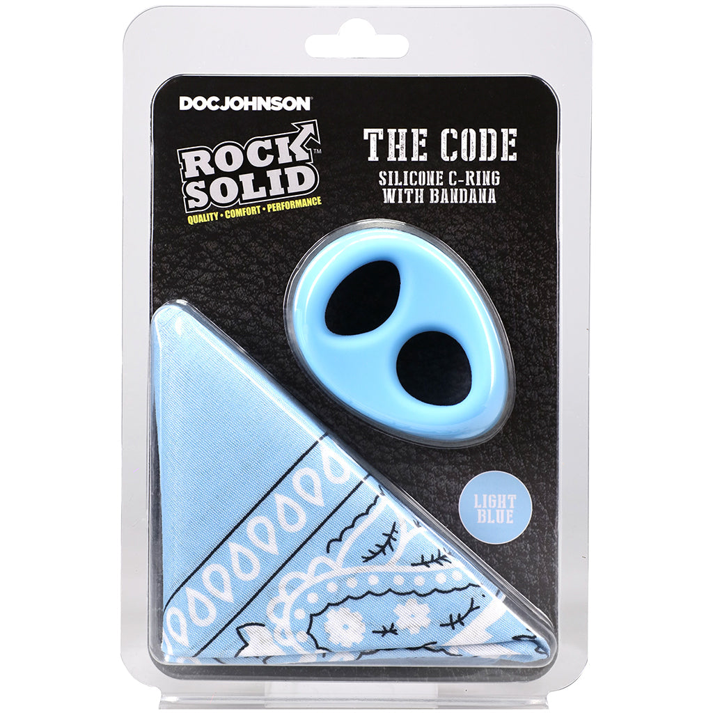 Rock Solid The Code C-Ring and Bandana Set in Light Blue Cock Rings