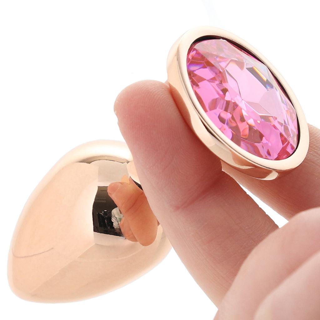 Rear Assets Round Gem Metal Plug Kit in Rose Anal Sex Toys > Butt Plugs