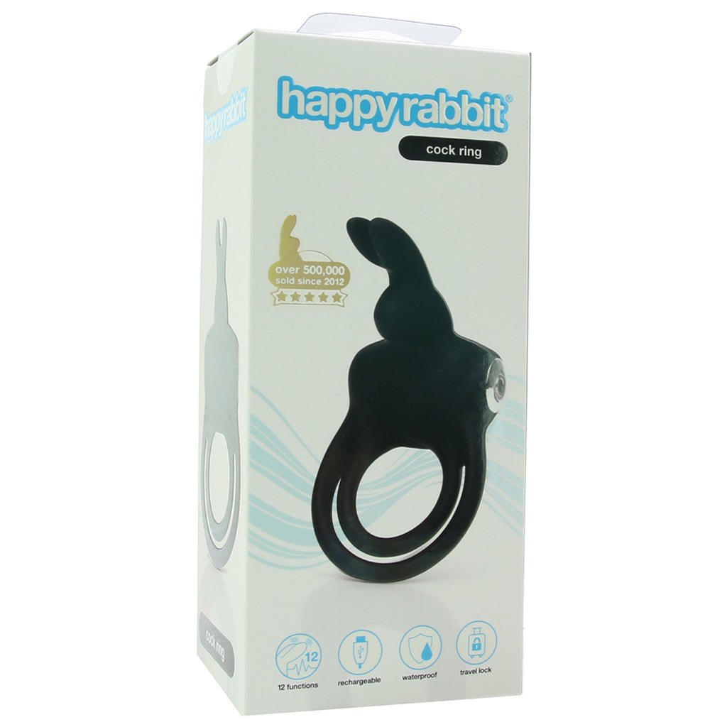 Happy Rabbit Vibrating Cock Ring in Black Cock Rings