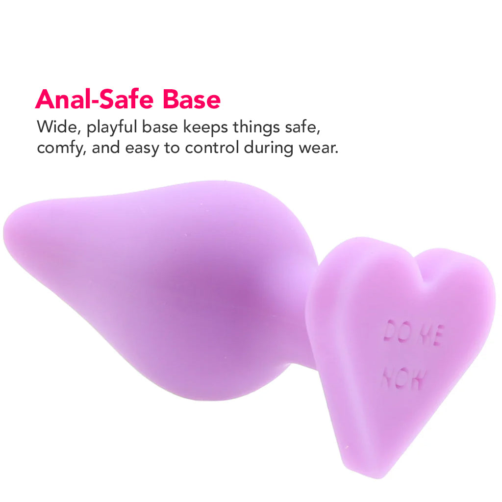 Candy Hearts Do Me Now Small Butt Plug in Purple Anal Sex Toys > Butt Plugs