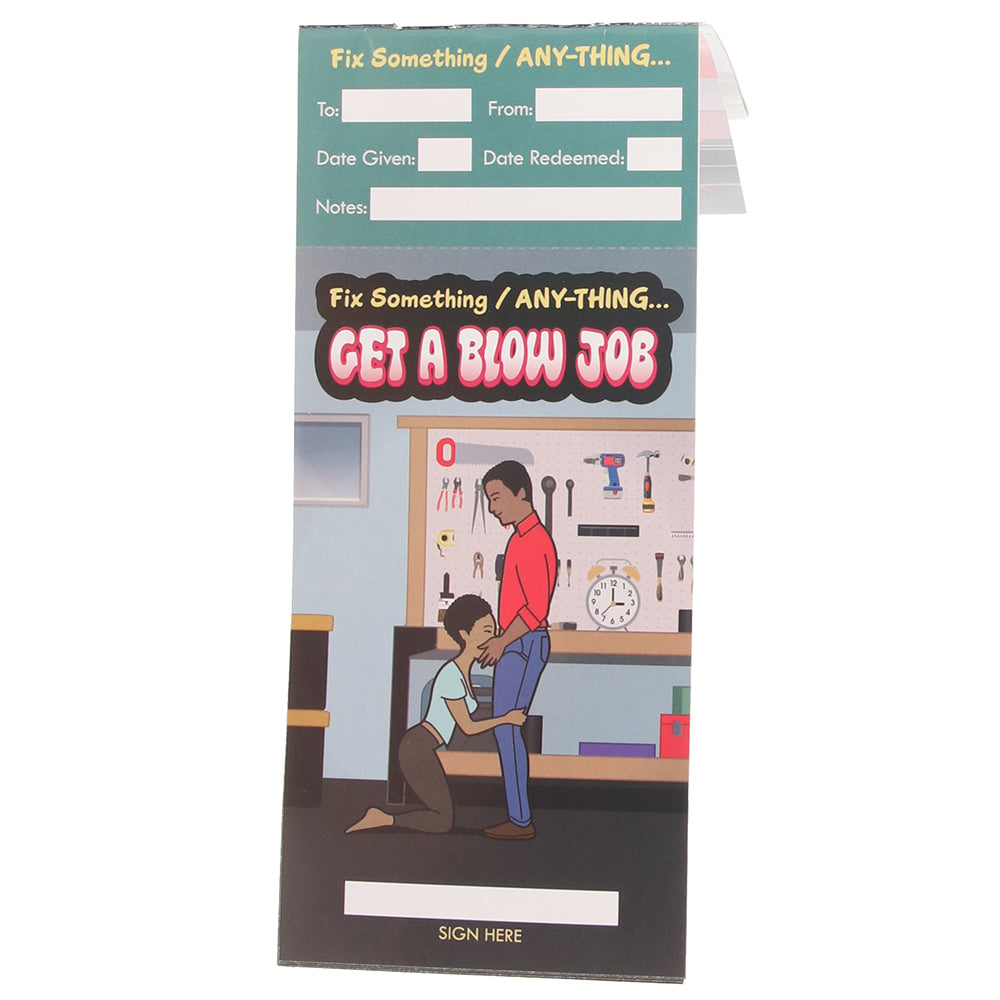 Blow Job Rewards Voucher Booklet Novelties 'n Parties