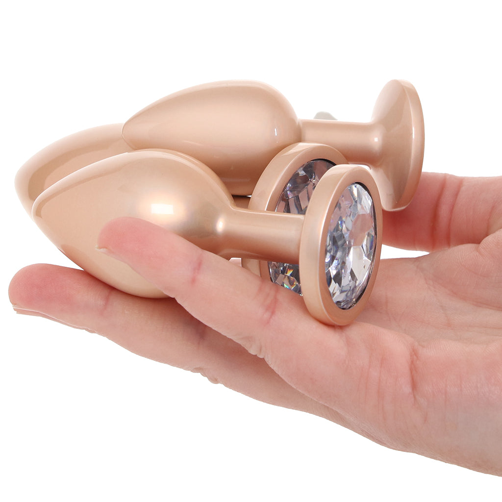 Rear Assets 3 Piece Metal Butt Plug Kit in Champagne Anal Sex Toys > Butt Plugs