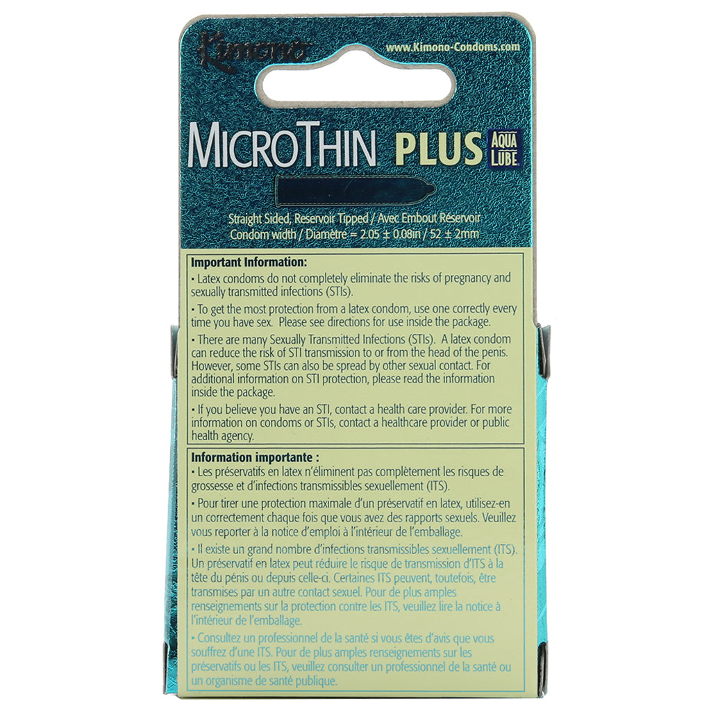 MicroThin Aqua Lube Condoms in 3 Pack Condoms