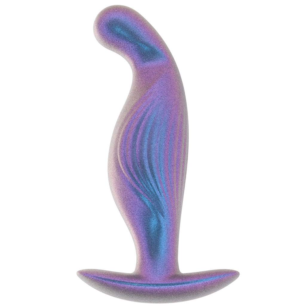 Ouch! Smooth Silicone P-Spot Butt Plug in Metallic Blue Anal Sex Toys > Butt Plugs
