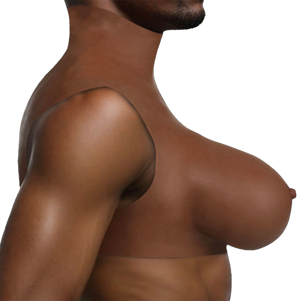 Master Series Perky Pair G-Cup Silicone Breasts in Dark Sexual Wellness > Gender Expression and Affirmation