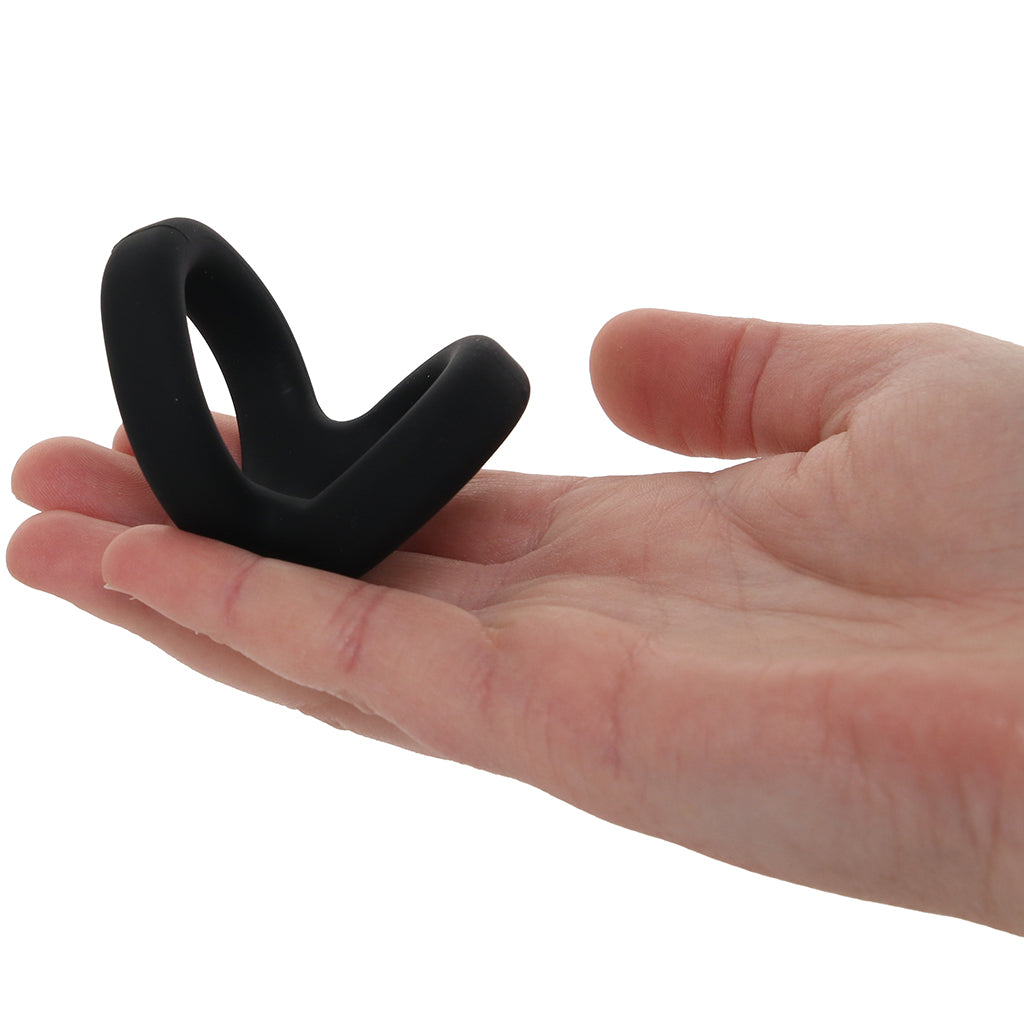 Alpha Ring Liquid Silicone Snug Tugger in Black Cock Rings