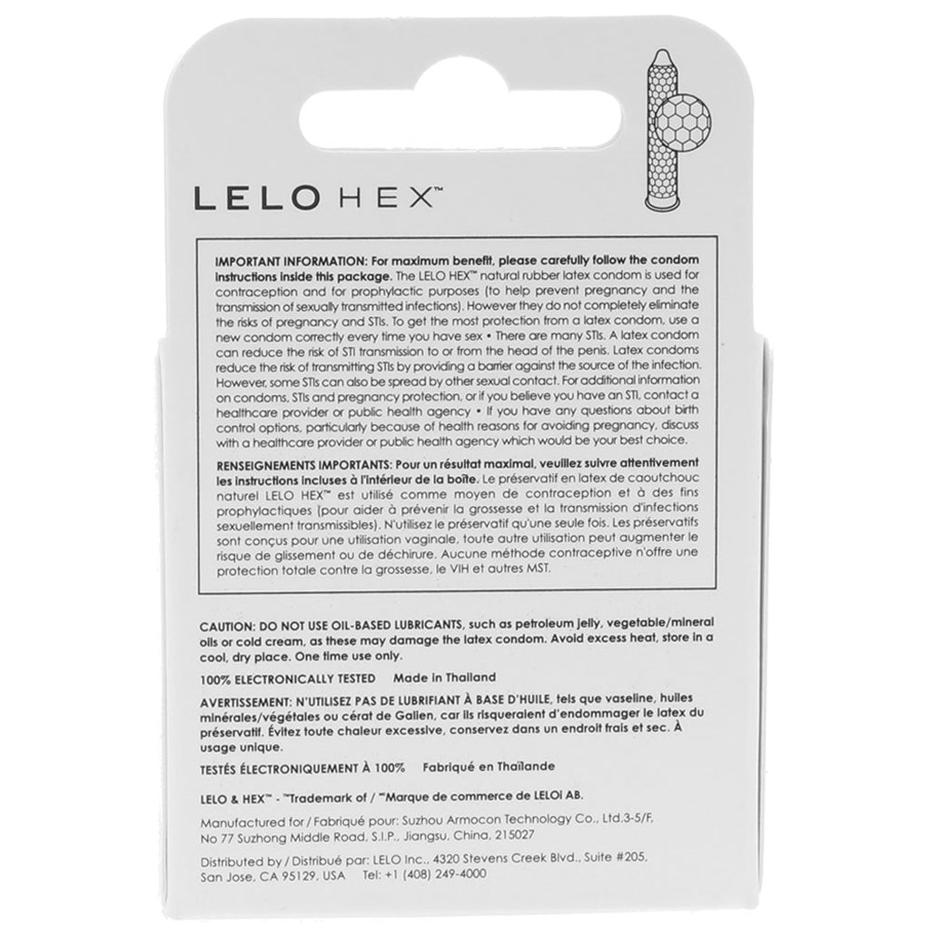 Lelo Hex Original Condoms 3-Pack Condoms