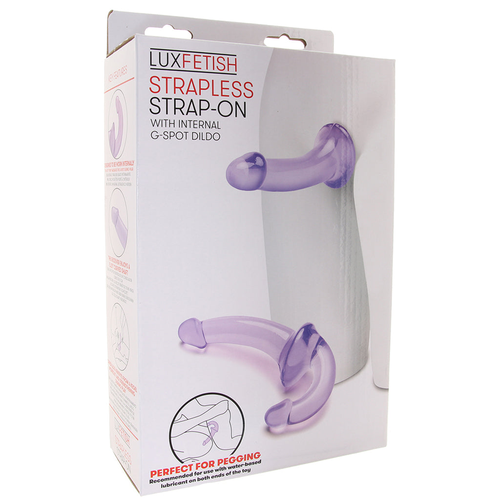 Strapless Strap-On Wearable Jelly Dildo in Purple Dildo Sex Toys > G-Spot Dildos
