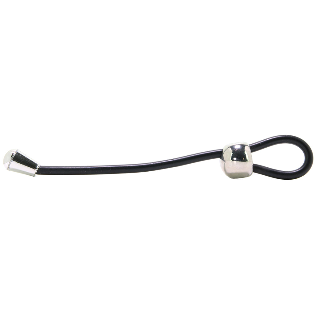 E-Z Cinch Silicone Lasso Cock Ring in Black Cock Rings