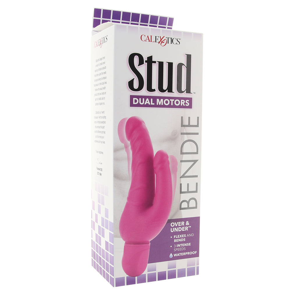 Bendie Stud Over & Under Vibe in Pink Vibrators > Double Penetration