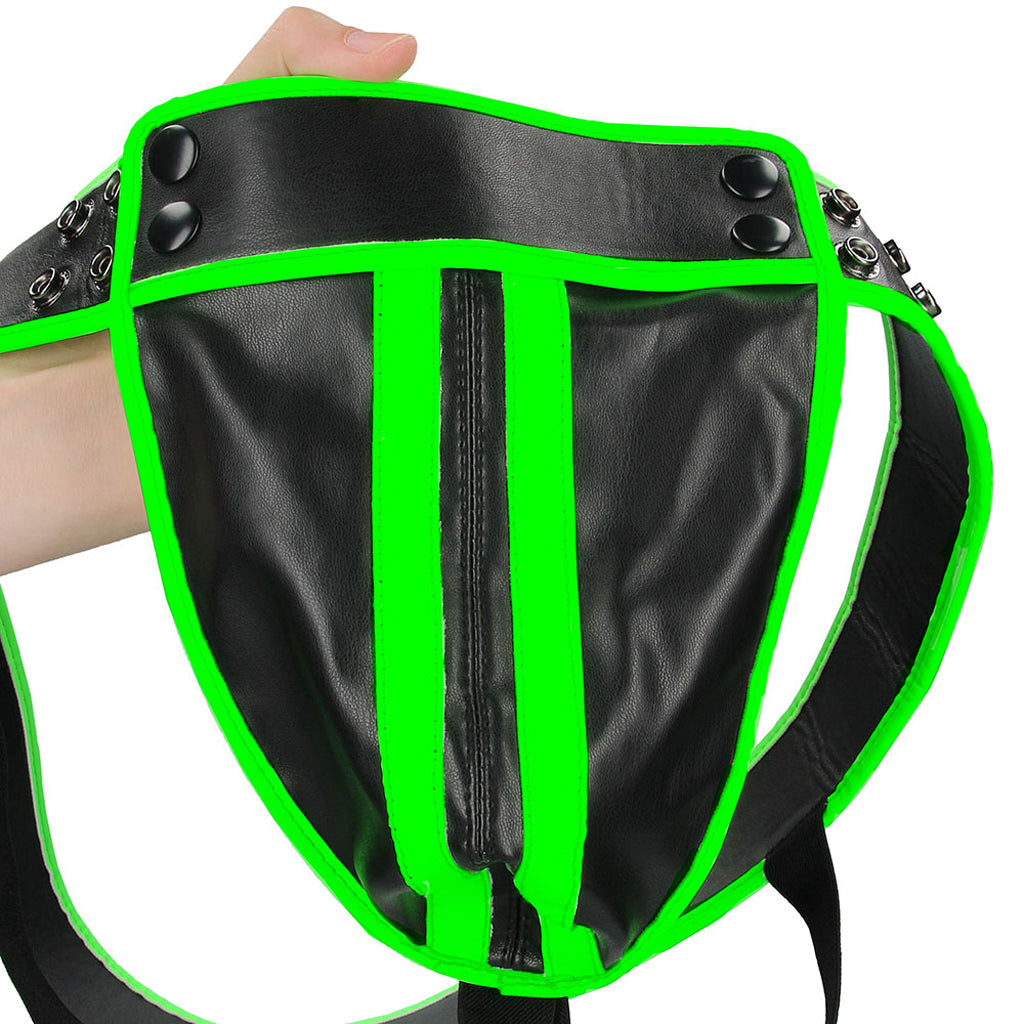Ouch! Glow In The Dark Striped Jock Strap /XL Bondage and Fetish > Men's Bondage Wear