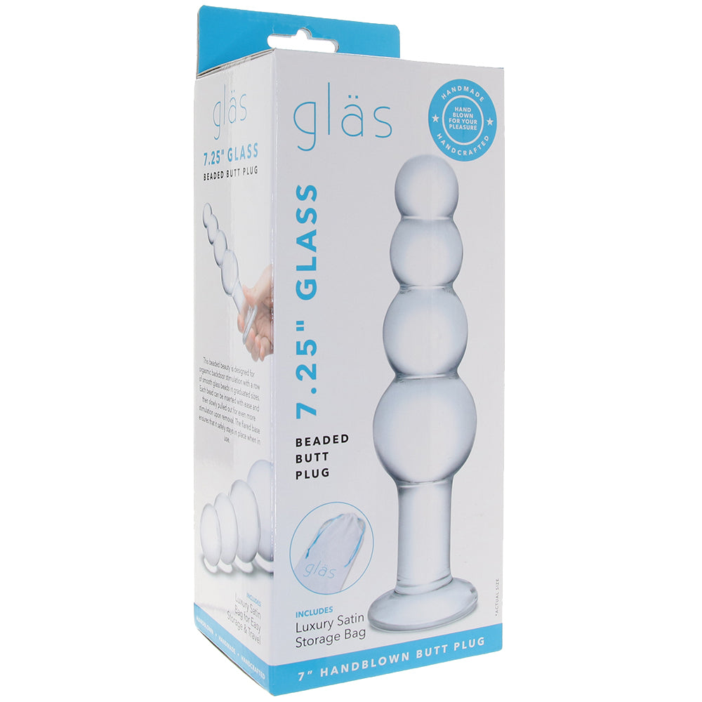 gläs 7.25 Inch Beaded Butt Plug Anal Sex Toys > Butt Plugs