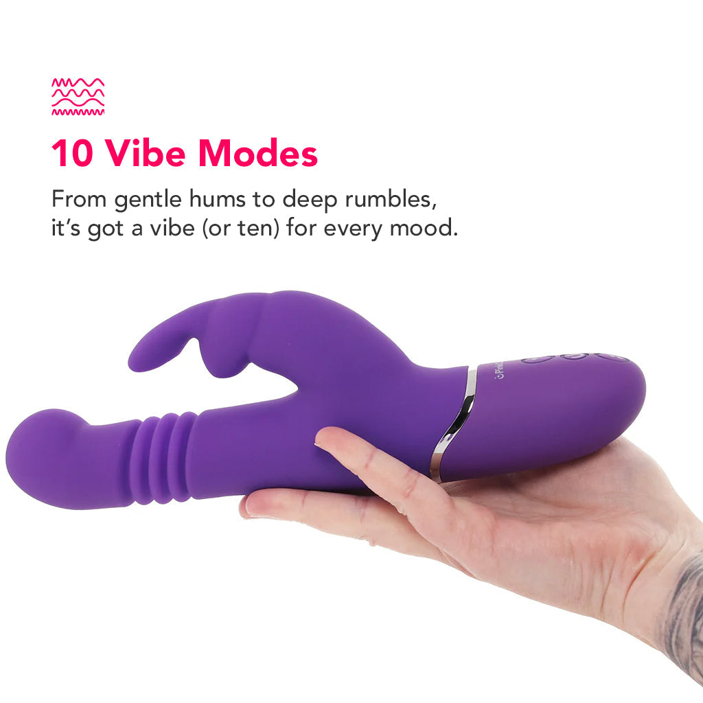 PinkCherry Thrusting Rabbit Vibe in Purple Vibrators > Rabbit Vibrators