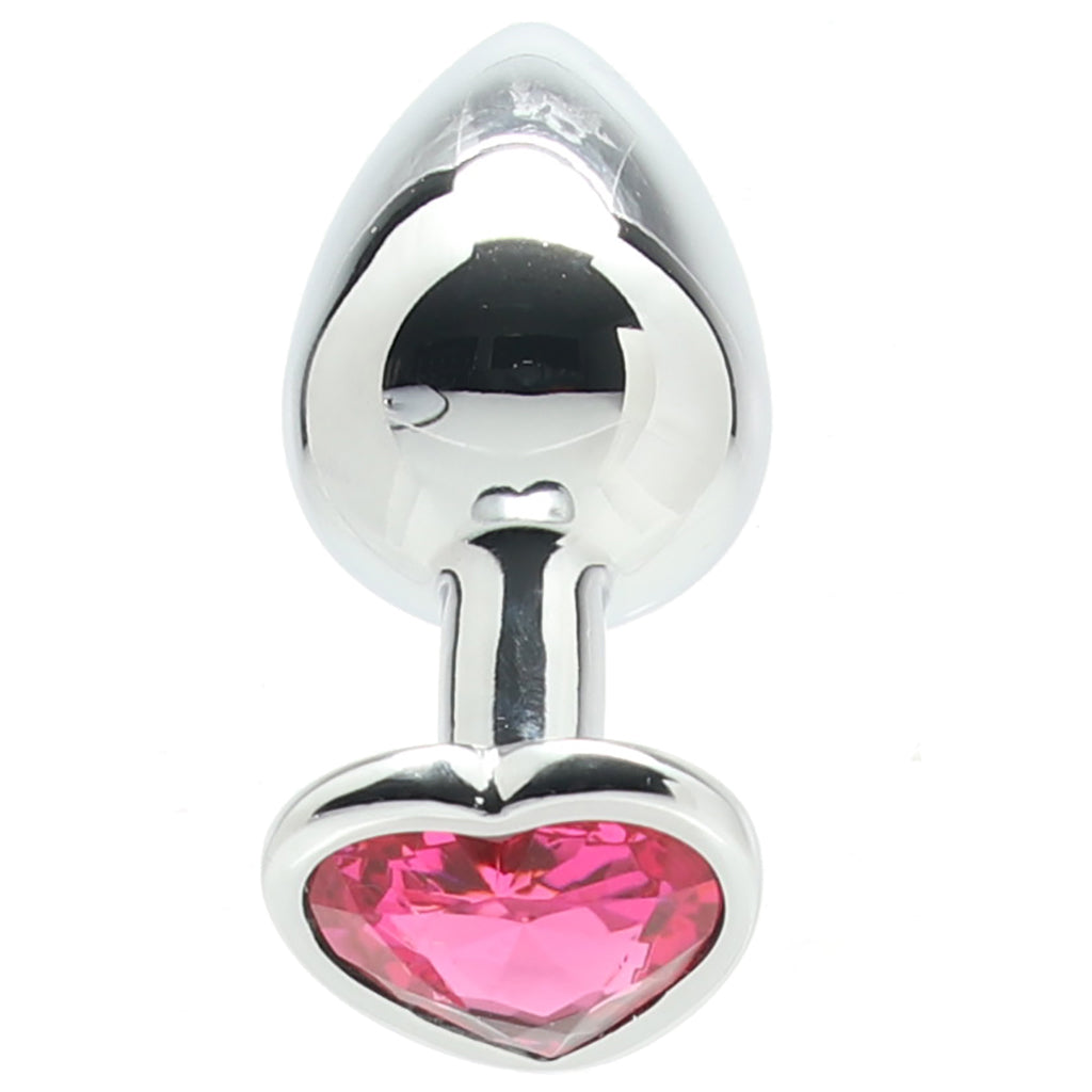 Ouch! Pink Heart Gem Plug in Medium Anal Sex Toys > Butt Plugs