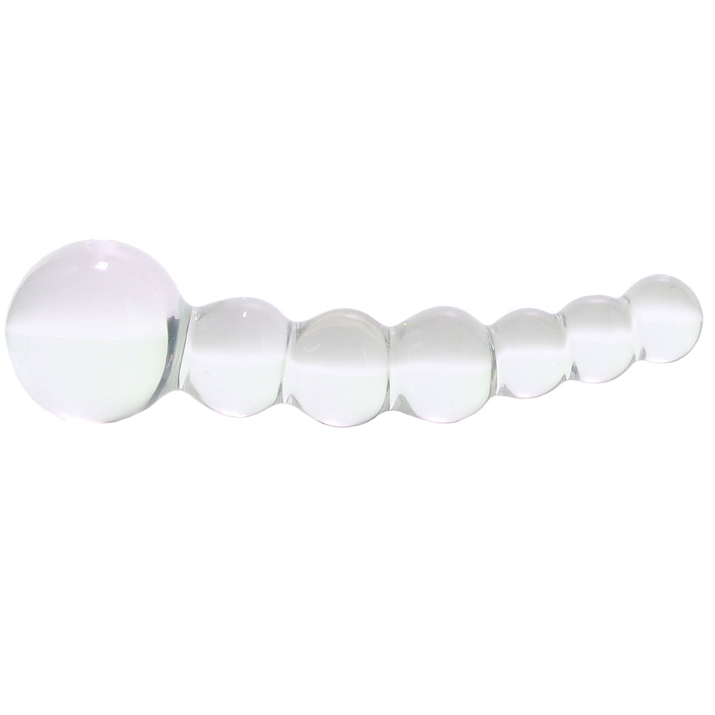 5 Inch Curved Glass Beaded Dildo Dildo Sex Toys > Non-Phallic Dildos