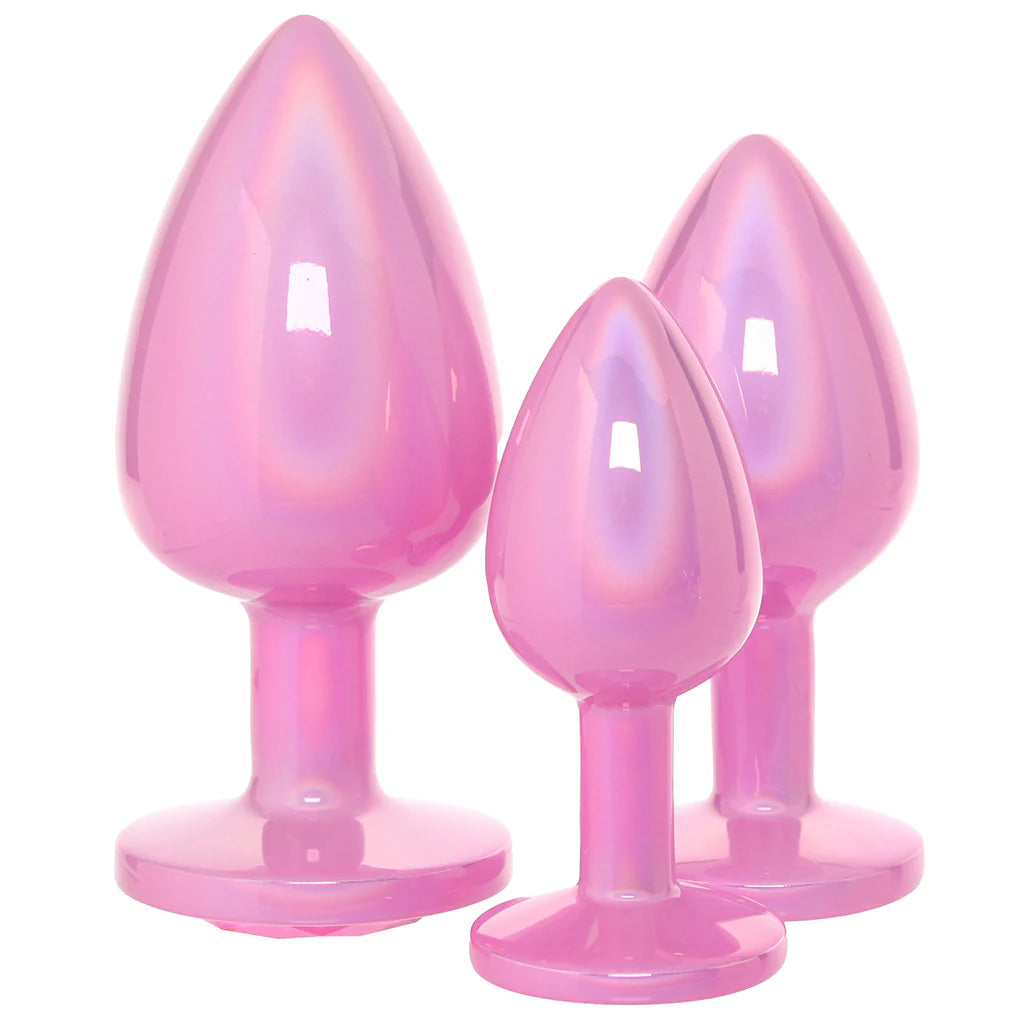 Ouch! Paris Collection Metal Anal Plug Set in Pink Anal Sex Toys > Butt Plugs