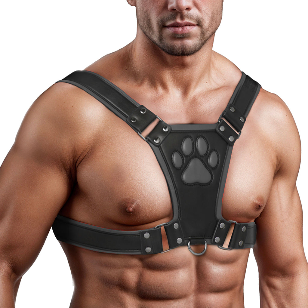 Master Series Alpha Pup Bulldog Harness in Black Bondage and Fetish > Men's Bondage Wear