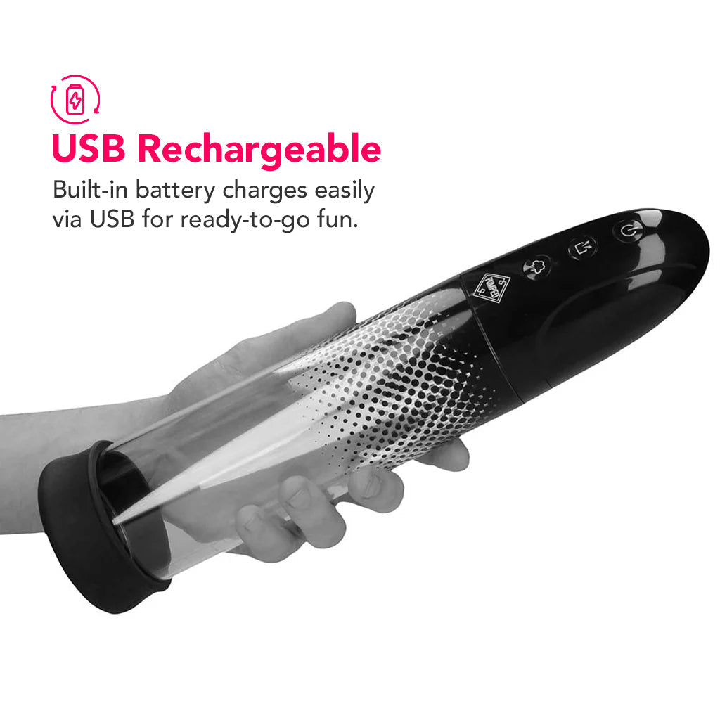 Pumped Rechargeable Automatic Luv Pump in Black Male Enhancement > Penis Pumps