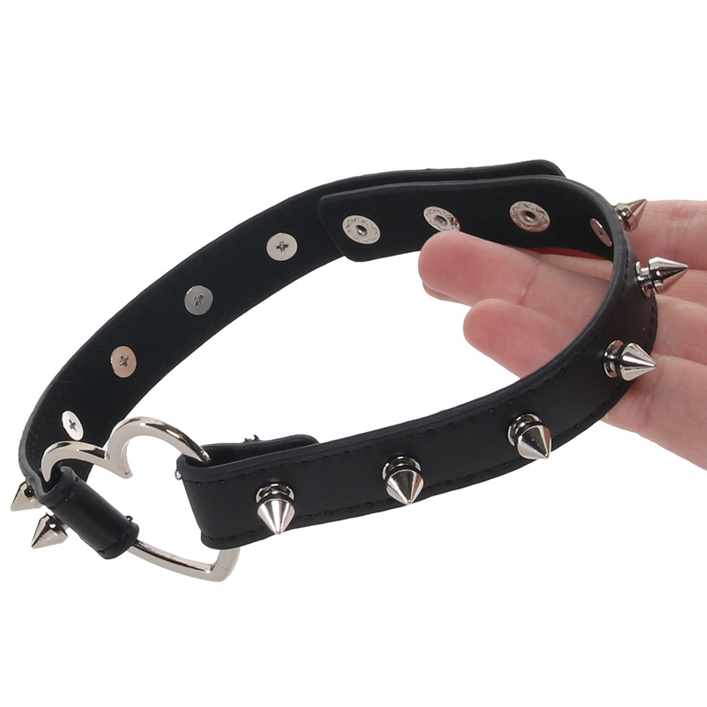 Master Series Spiked Heart Choker in Black Bondage and Fetish > Tools & Accessories