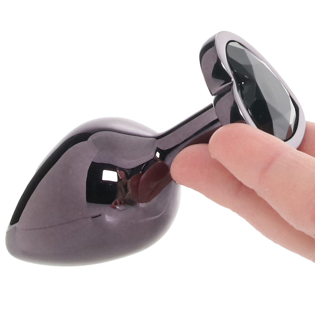 Jewel Black Diamond Heart Plug in Large Anal Sex Toys > Butt Plugs