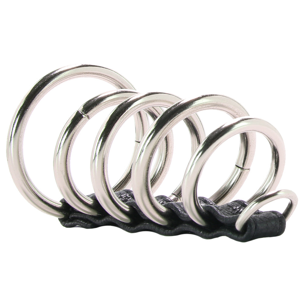 Blue Line 5 Ring Steel Gates of Hell Cock Cage with Lead Bondage and Fetish > Tools & Accessories