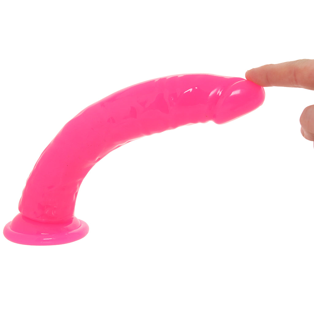 RealRock 9 Inch Glow-in-the-Dark Slim Dildo in Pink Dildo Sex Toys > Realistic Dildos