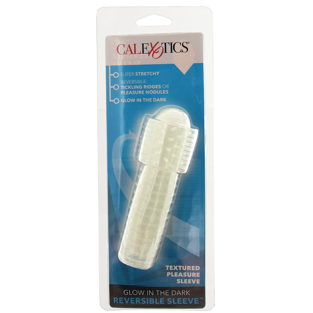 Textured Reversable Pleasure Sleeve in Glow-In-The-Dark Male Enhancement > Extenders and Sleeves