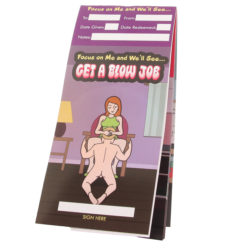 Blow Job Rewards Voucher Booklet Novelties 'n Parties