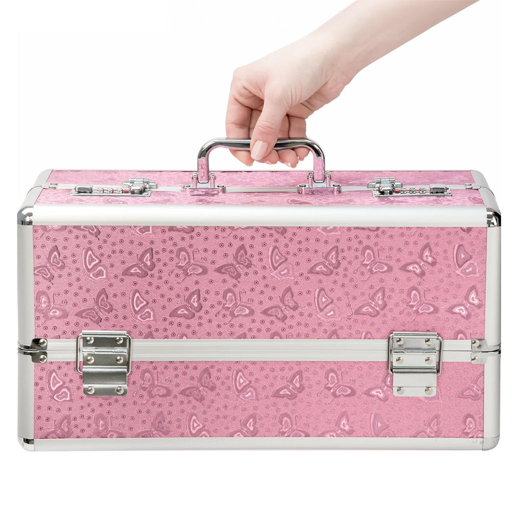 Simple and True Lockable Large Vibrator Case in Pink Toy Storage