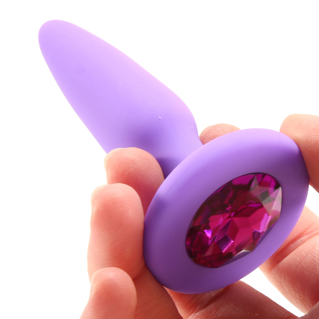Glams Mini Purple Gem Silicone Butt Plug Anal Sex Toys > Butt Plugs