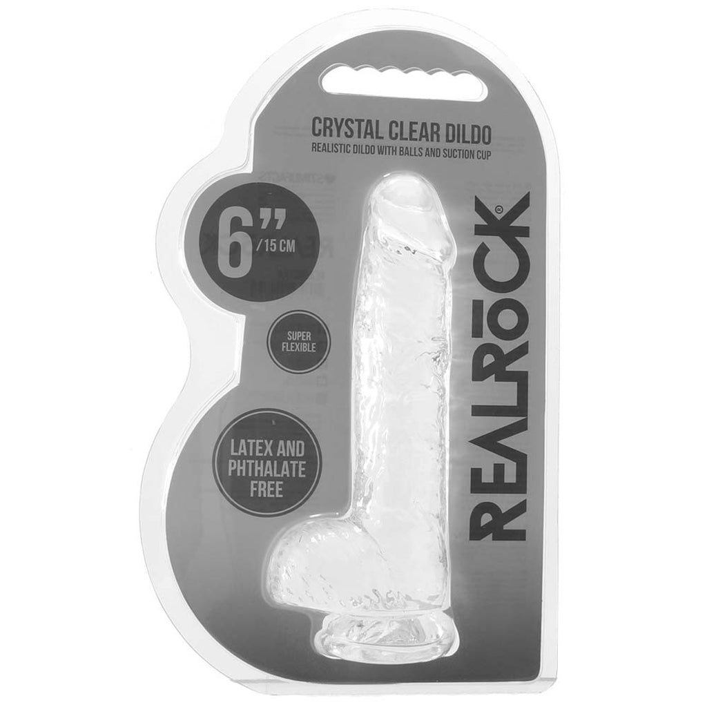 RealRock 6 Inch Realistic Ballsy Dildo in Crystal Clear Dildo Sex Toys > Realistic Dildos