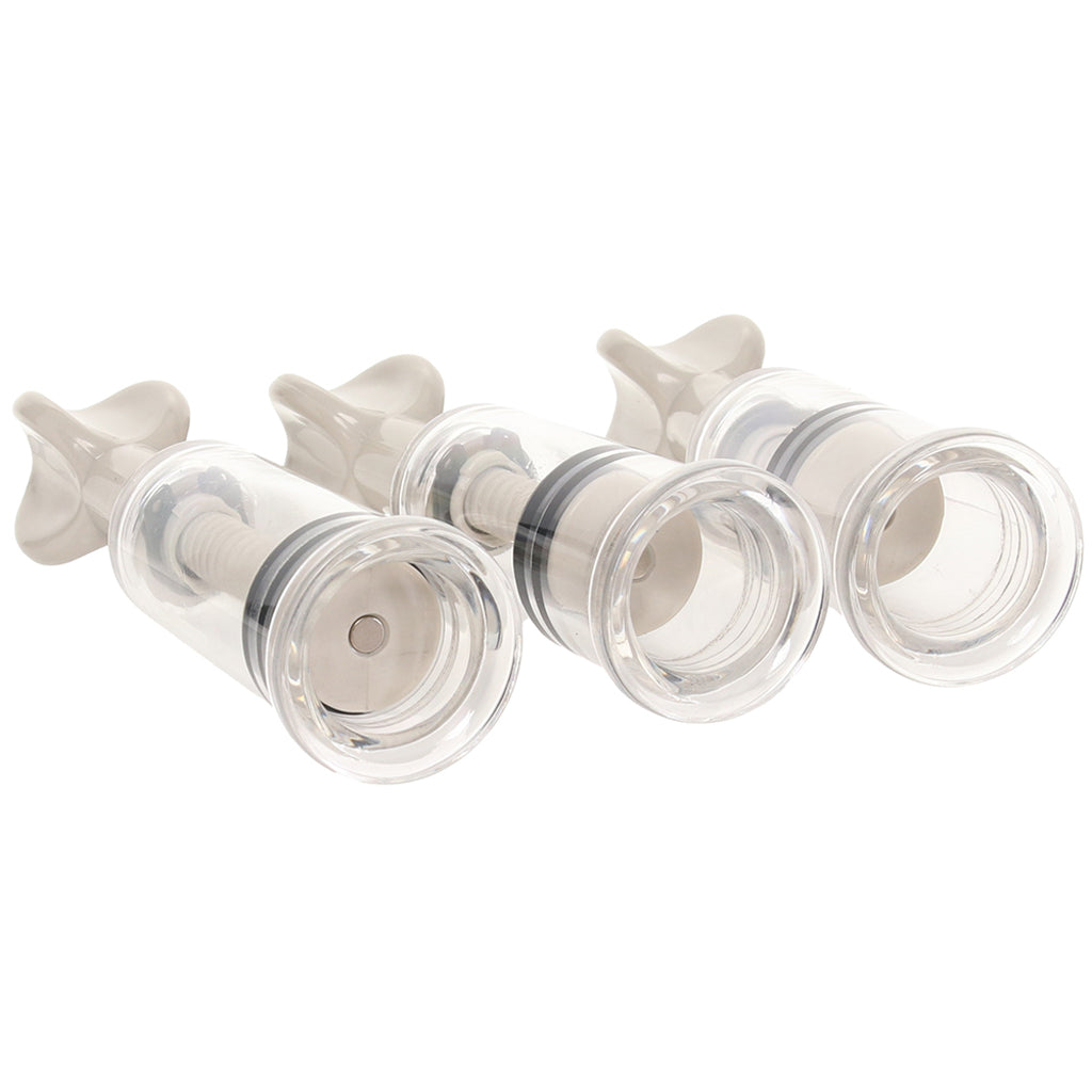 Size Matters MaxTwist Clit & Nipple Sucker Set in White Bondage and Fetish > Nipple Stimulators & Clamps