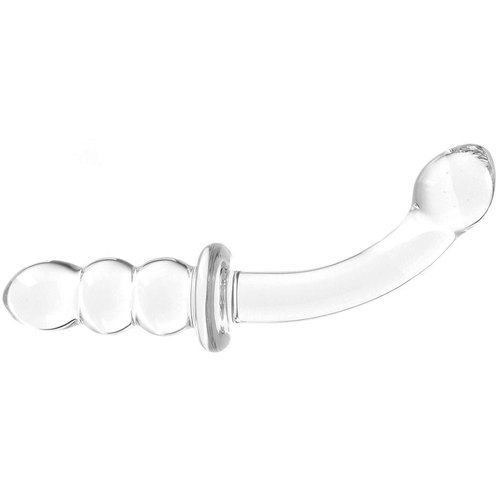 gläs 8 Inch Ribbed G-Spot Glass Dildo Dildo Sex Toys > G-Spot Dildos