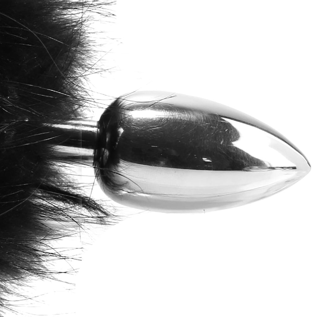 Stainless Steel Butt Plug with Fur Tail Anal Sex Toys > Butt Plugs