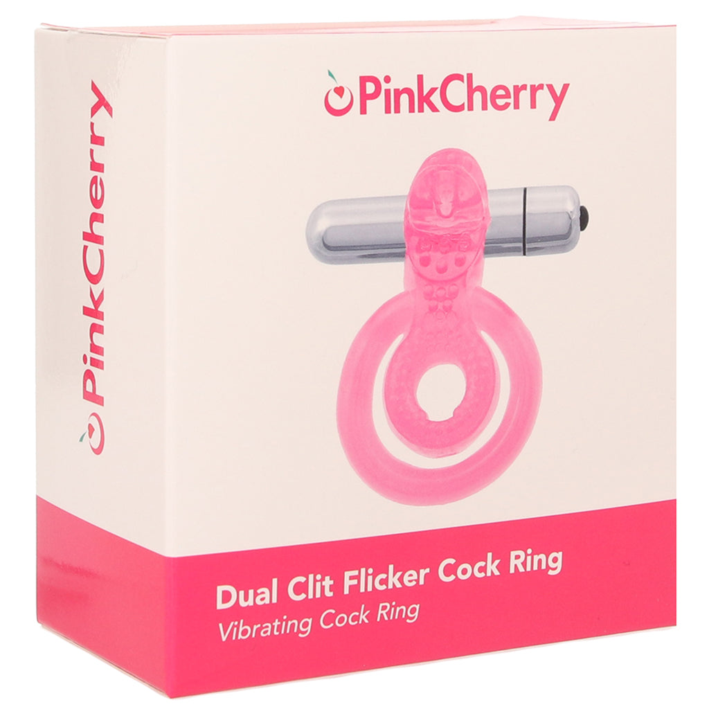 PinkCherry Dual Clit Flicker Cock Ring Vibrators > Vibrating Cock Rings
