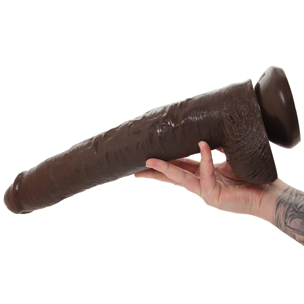 King Cock 14 Inch Cock with Balls in Chocolate Dildo Sex Toys > Large Dildos