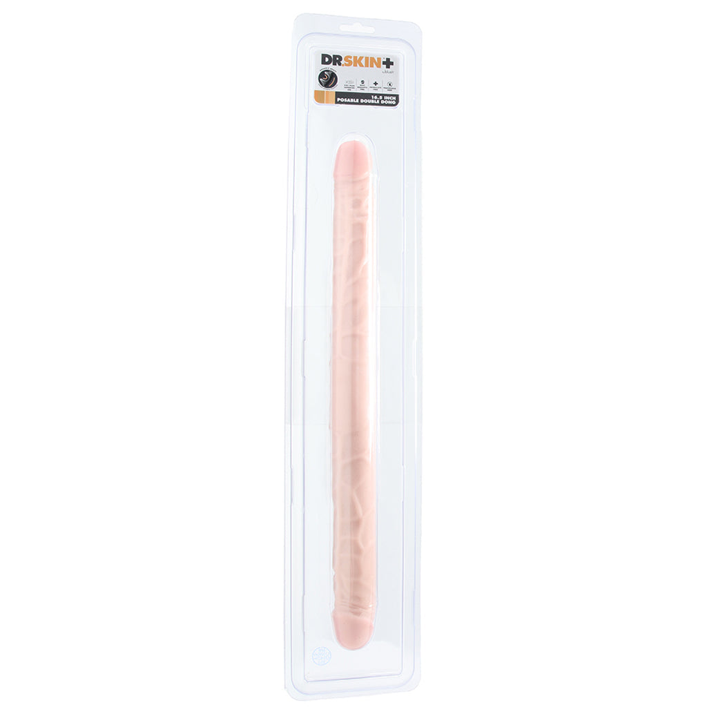 Dr. Skin+ 16.5 Inch Posable Silicone Double Dildo Dildo Sex Toys > Double Ended Dildos