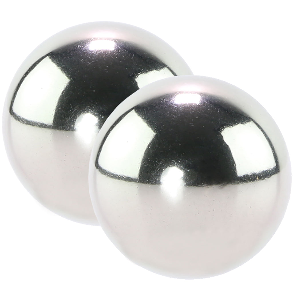 Metallic Weighted Steel Orgasm Balls in Silver Kegel, Ben Wa and Pelvic Health Tools
