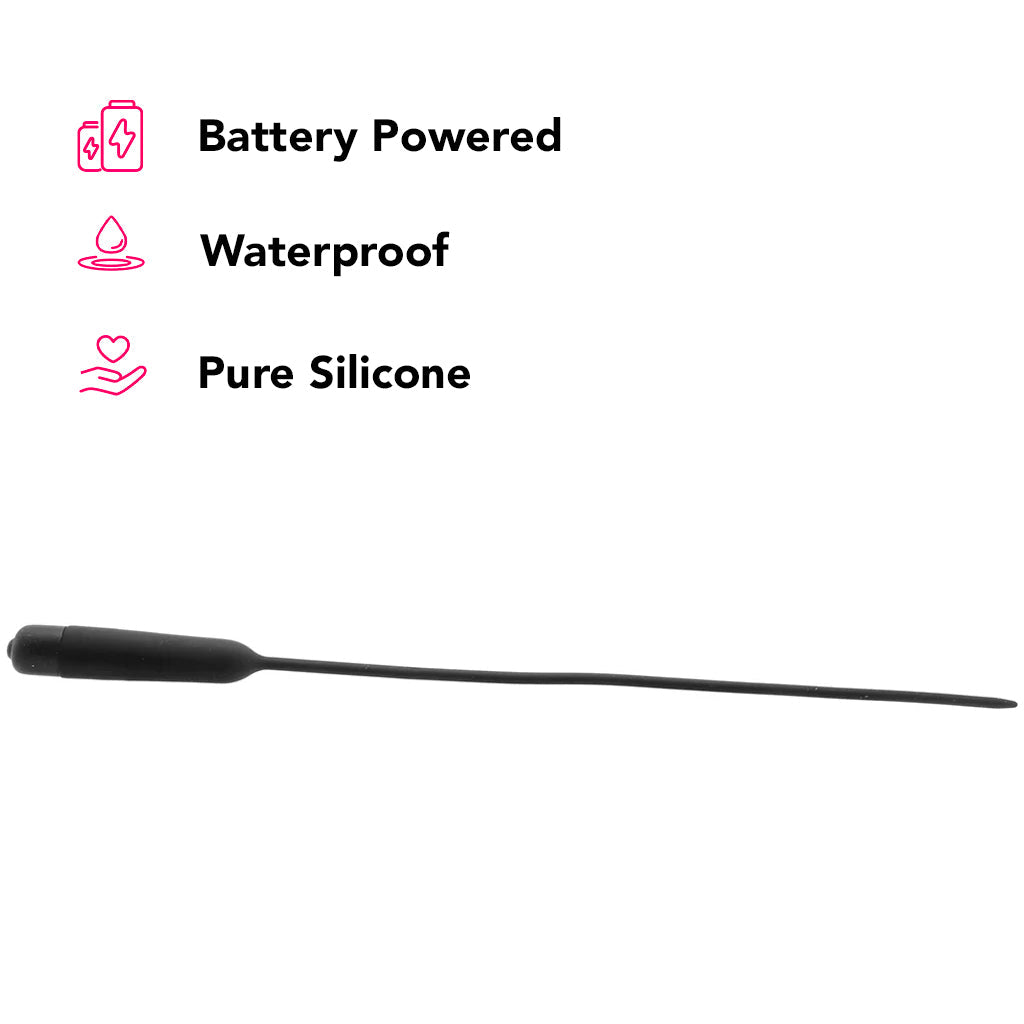 Ouch! Vibrating Extra Long Silicone Urethral Sound Bondage and Fetish > Cock and Ball Devices