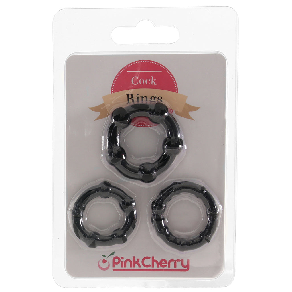 PinkCherry Cock Rings in Black Cock Rings
