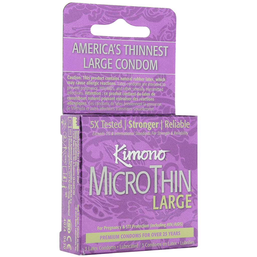 Kimono MicroThin Large Condoms in 3 Pack Condoms