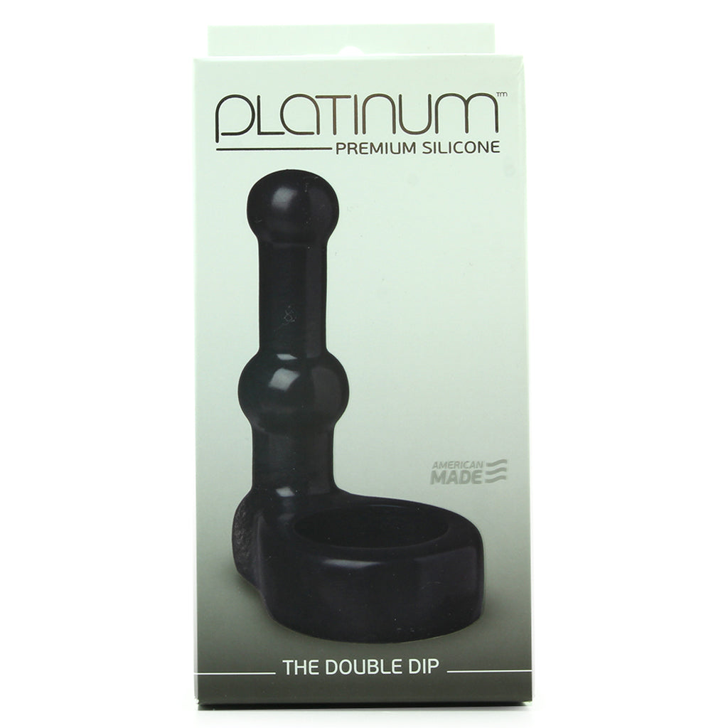 Platinum Silicone The Double Dip in Black Anal Sex Toys > Butt Plugs