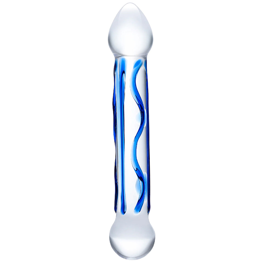 gläs 6.5 Inch Full Tip Textured Glass Dildo Dildo Sex Toys > Pyrex Glass Dildos