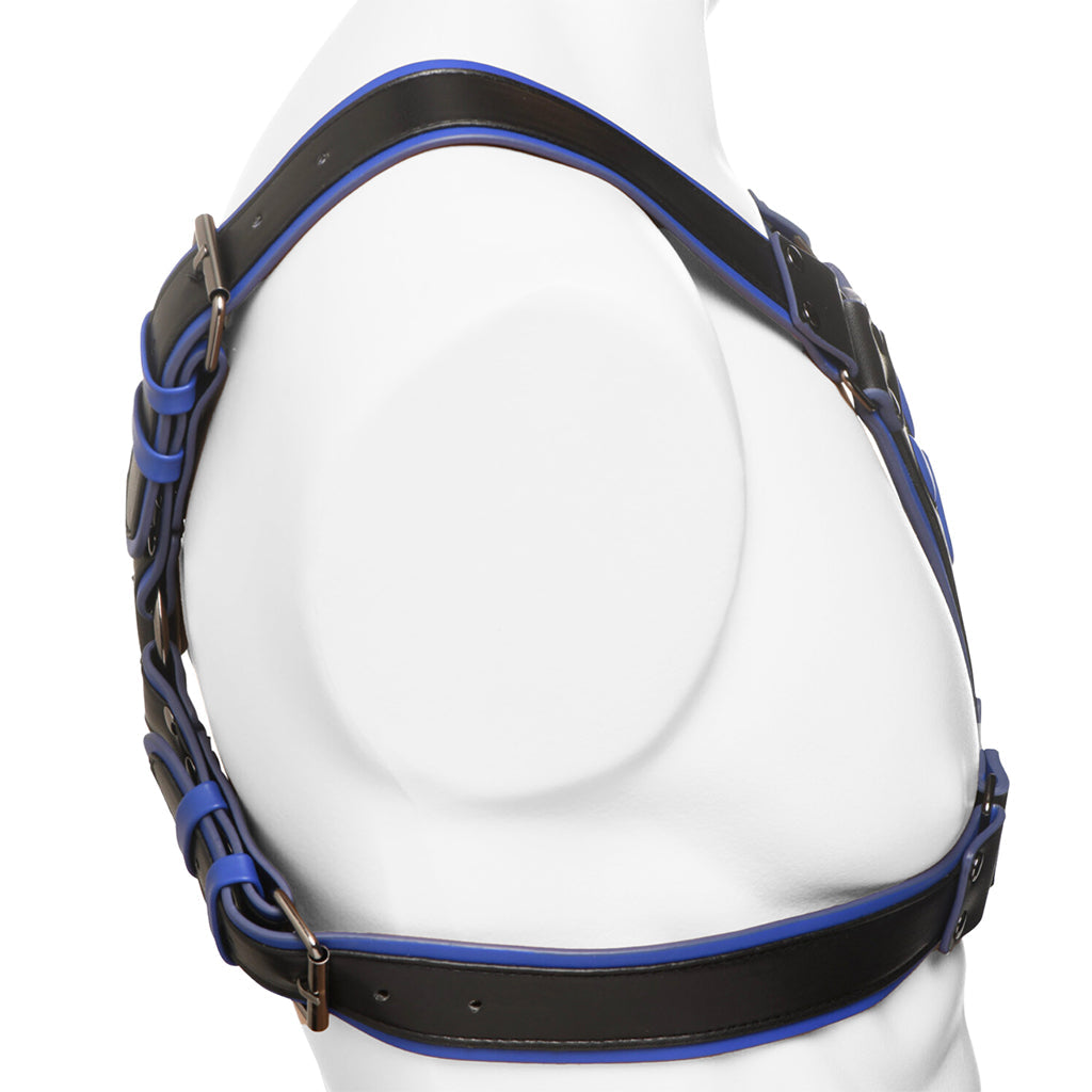 Master Series Alpha Pup Bulldog Harness in Blue Bondage and Fetish > Men's Bondage Wear