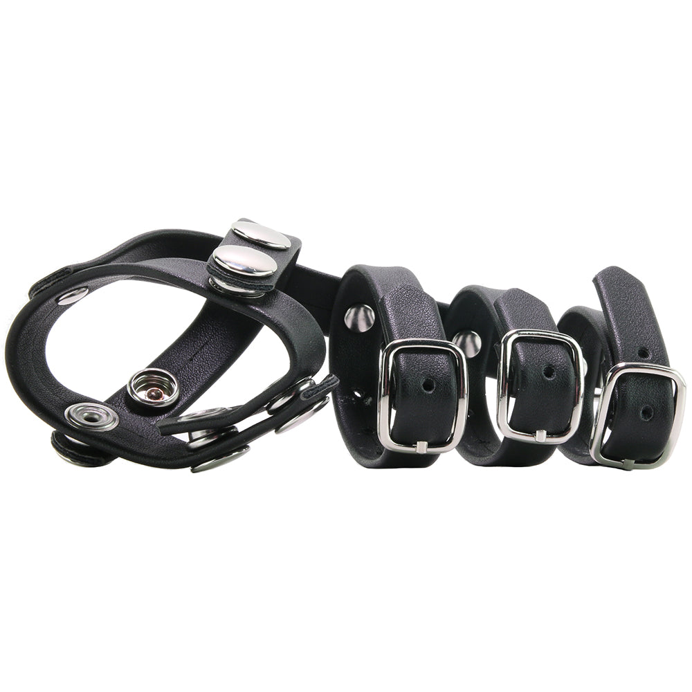 Blue Line Triple Cock and Ball Strap with Leash Lead Bondage and Fetish > Cock and Ball Devices